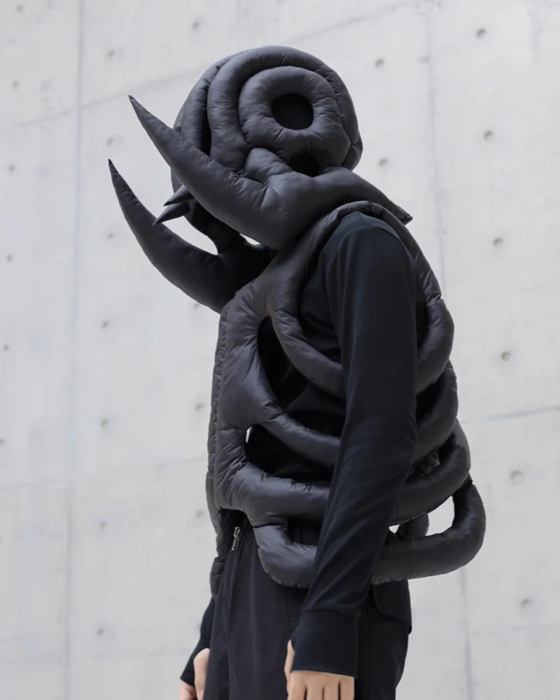 Alien 3D Hollow Skeleton Cotton Vest and Hood (Sold Separately) - Image 10