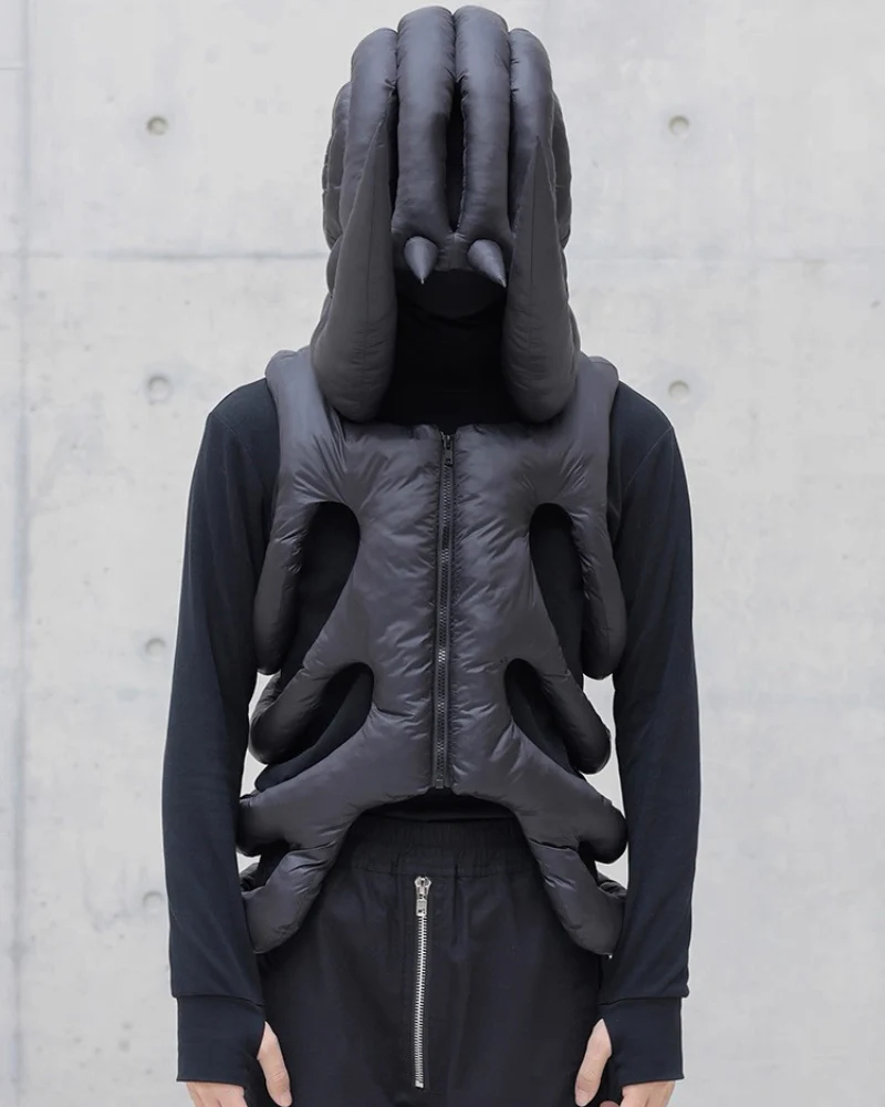 Alien 3D Hollow Skeleton Cotton Vest and Hood (Sold Separately) - Image 11