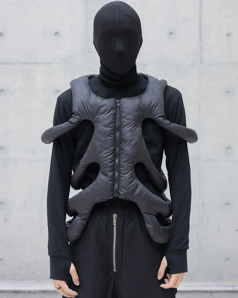 Alien 3D Hollow Skeleton Cotton Vest and Hood (Sold Separately) - Image 7