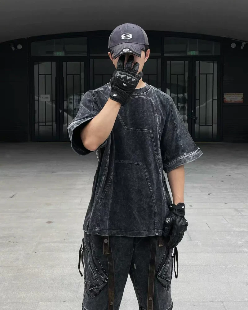 Apocalypse Washed Patchwork Tactical Cargo Shorts | Baggy Jorts - Image 9
