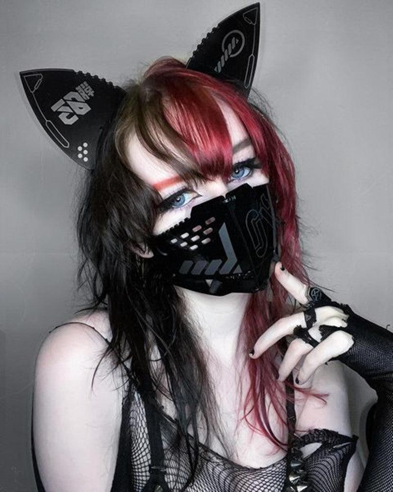 Bad Girl Cyberpunk Cat Ear Headband And Mask (Sold Separately) - Image 2