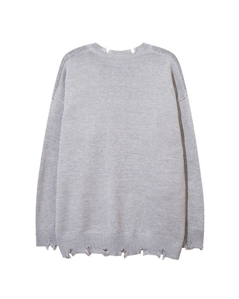 Chain Zipper Lazy Star Sweater - Image 3
