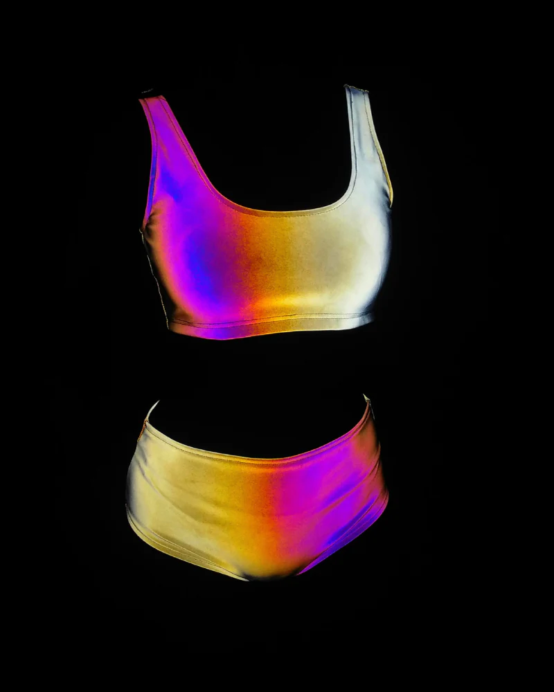 Colorful Reflective Rave Party Shiny Bikini Set - Image 22