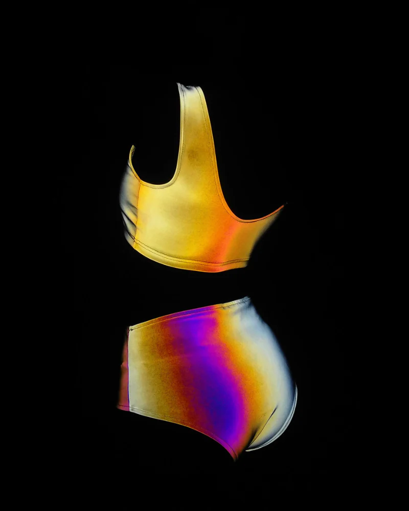 Colorful Reflective Rave Party Shiny Bikini Set - Image 23