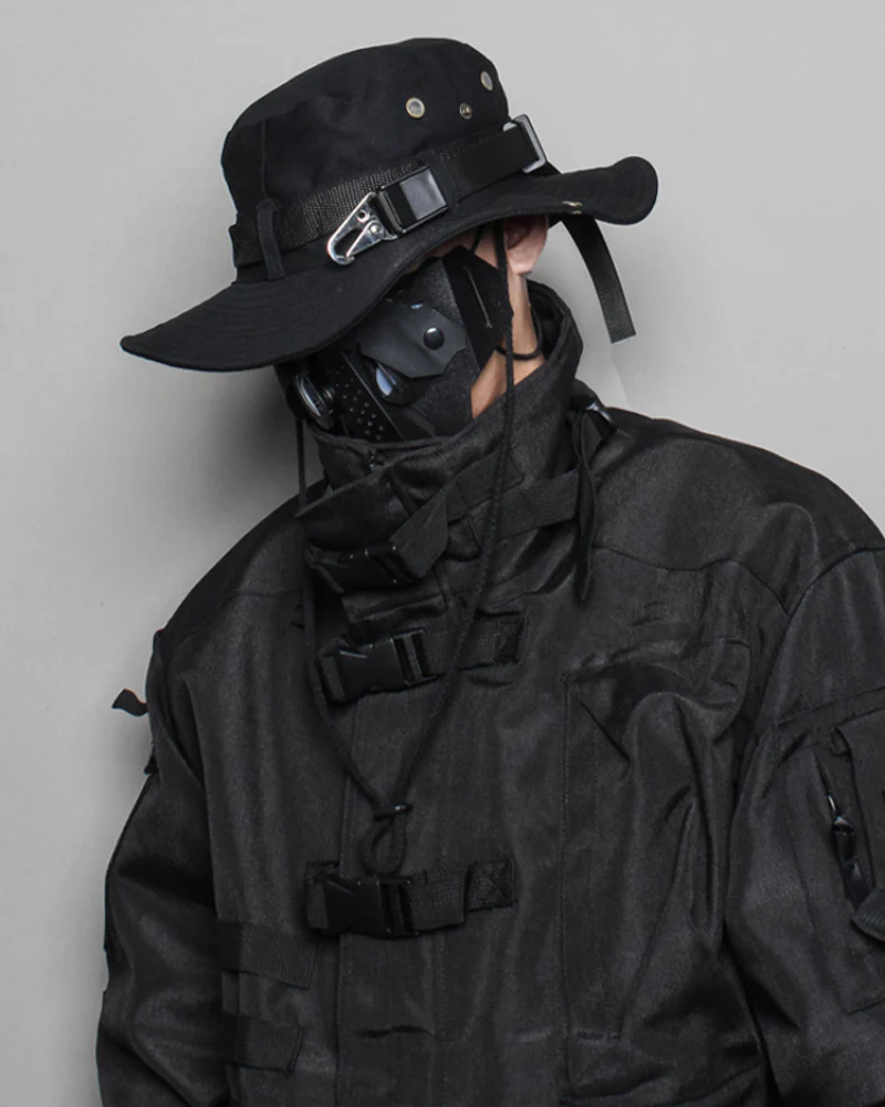 Cyberpunk Functional Drawstring Bucket Hat - Image 2