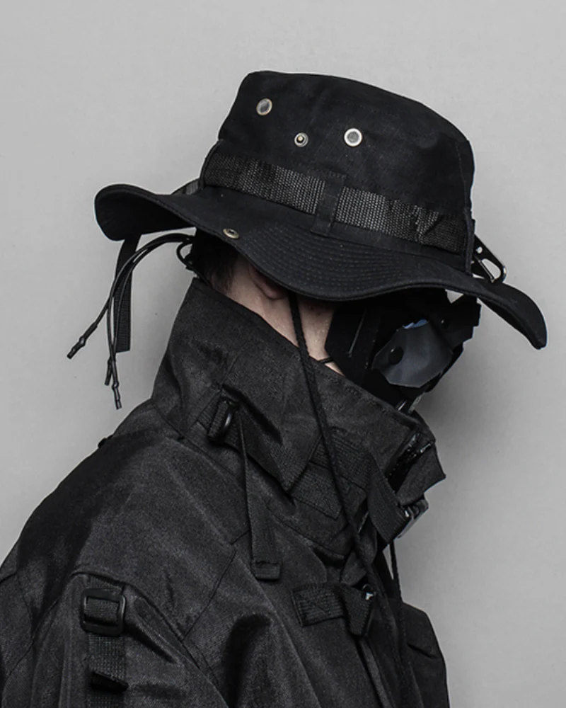 Cyberpunk Functional Drawstring Bucket Hat - Image 5