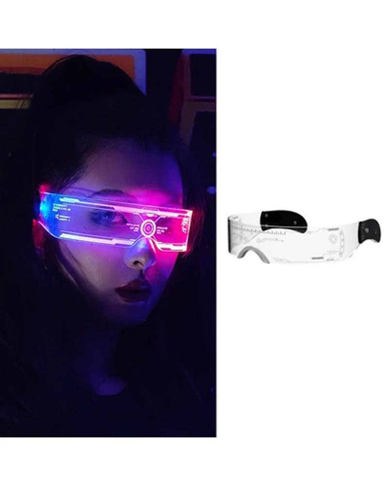 Cyberpunk Glowing Light Up Party LED Glasses - Image 12