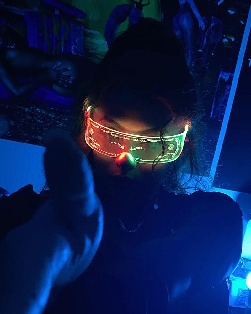 Cyberpunk Glowing Light Up Party LED Glasses - Image 17