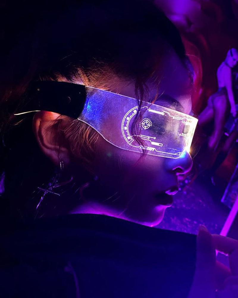 Cyberpunk Glowing Light Up Party LED Glasses - Image 18