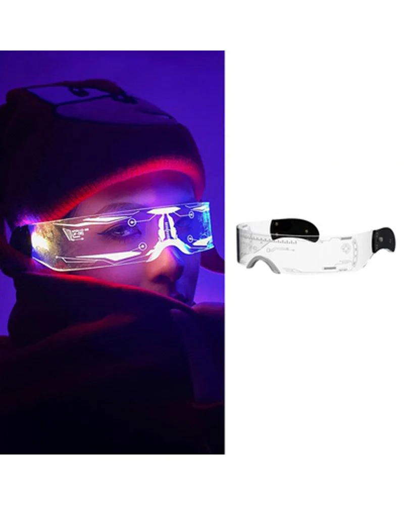 Cyberpunk Glowing Light Up Party LED Glasses - Image 5