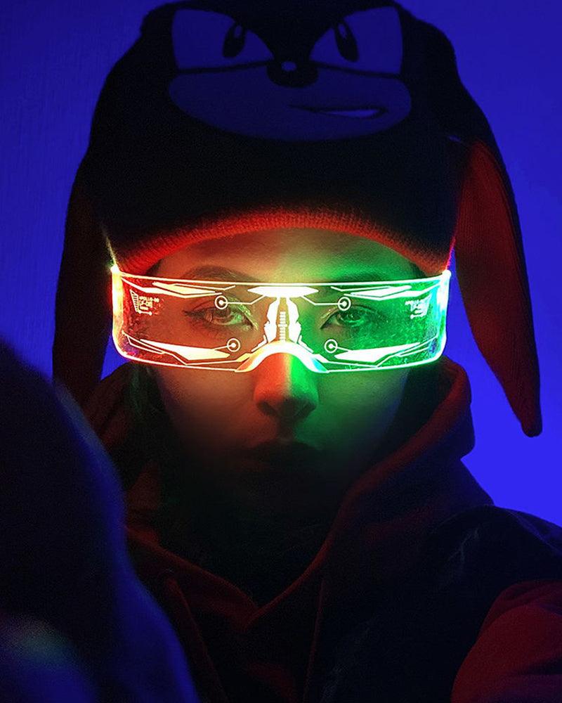 Cyberpunk Glowing Light Up Party LED Glasses - Image 6