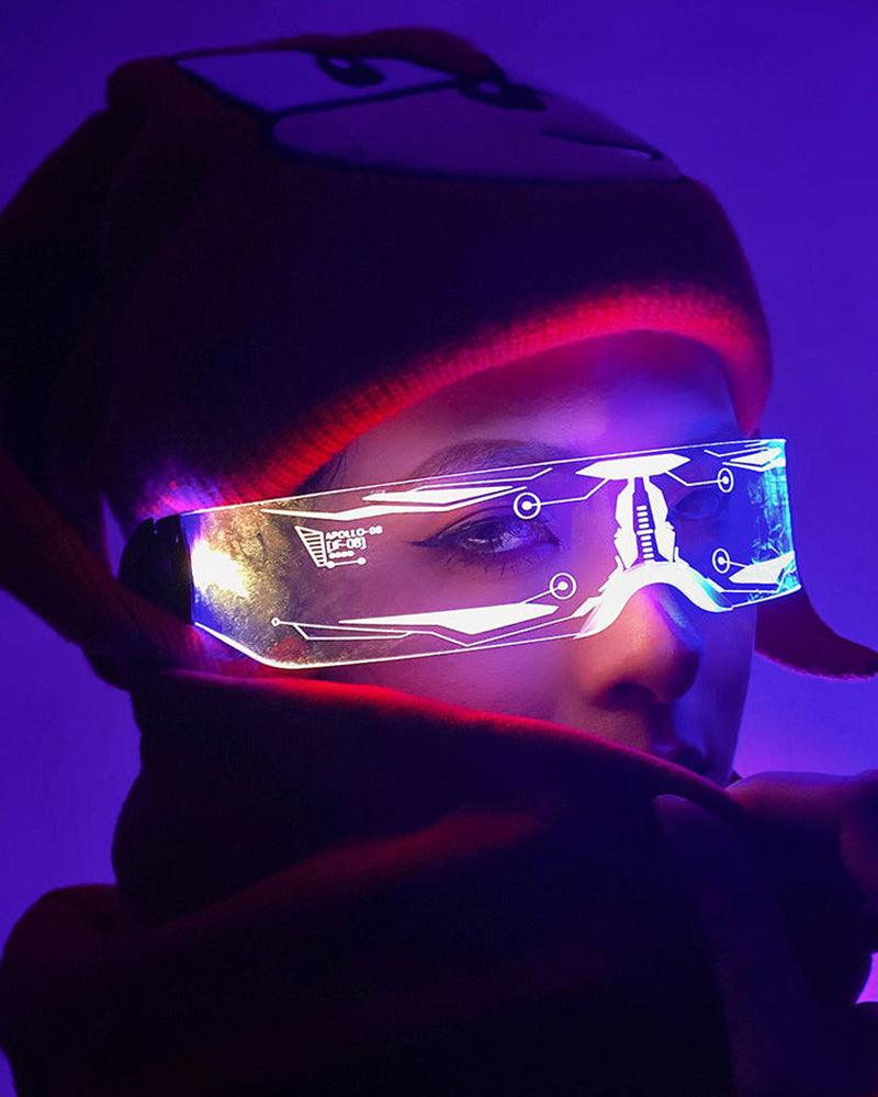 Cyberpunk Glowing Light Up Party LED Glasses - Image 7