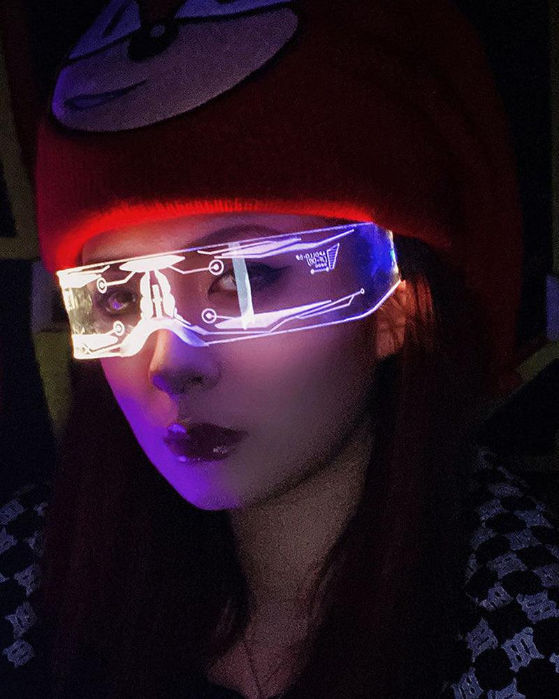 Cyberpunk Glowing Light Up Party LED Glasses - Image 8