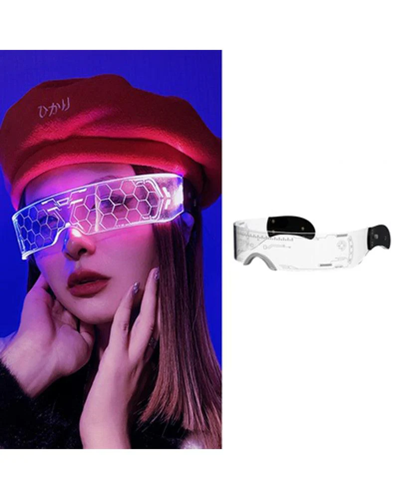 Cyberpunk Glowing Light Up Party LED Glasses - Image 9
