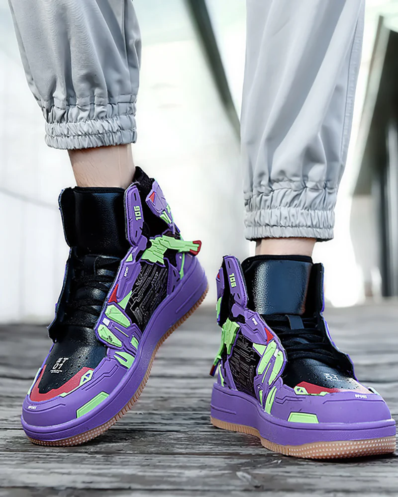 Cyberpunk Mecha Wings Sneakers|Blue Purple Red - Image 11