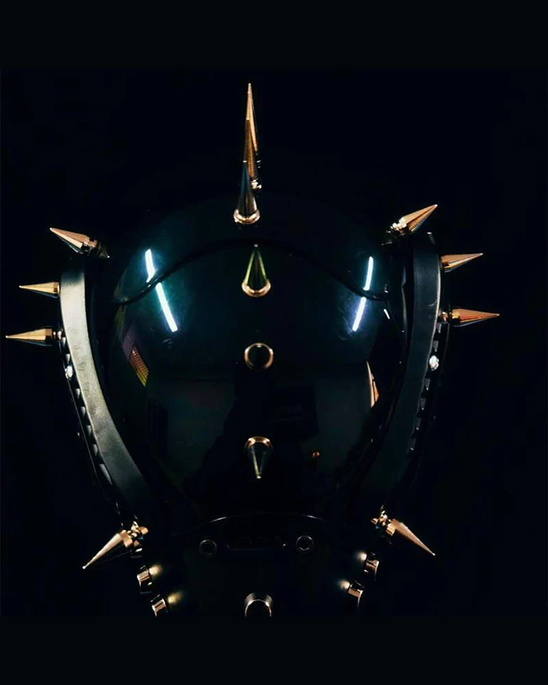 Cyberpunk Party Rivet Helmet Mask - Image 3