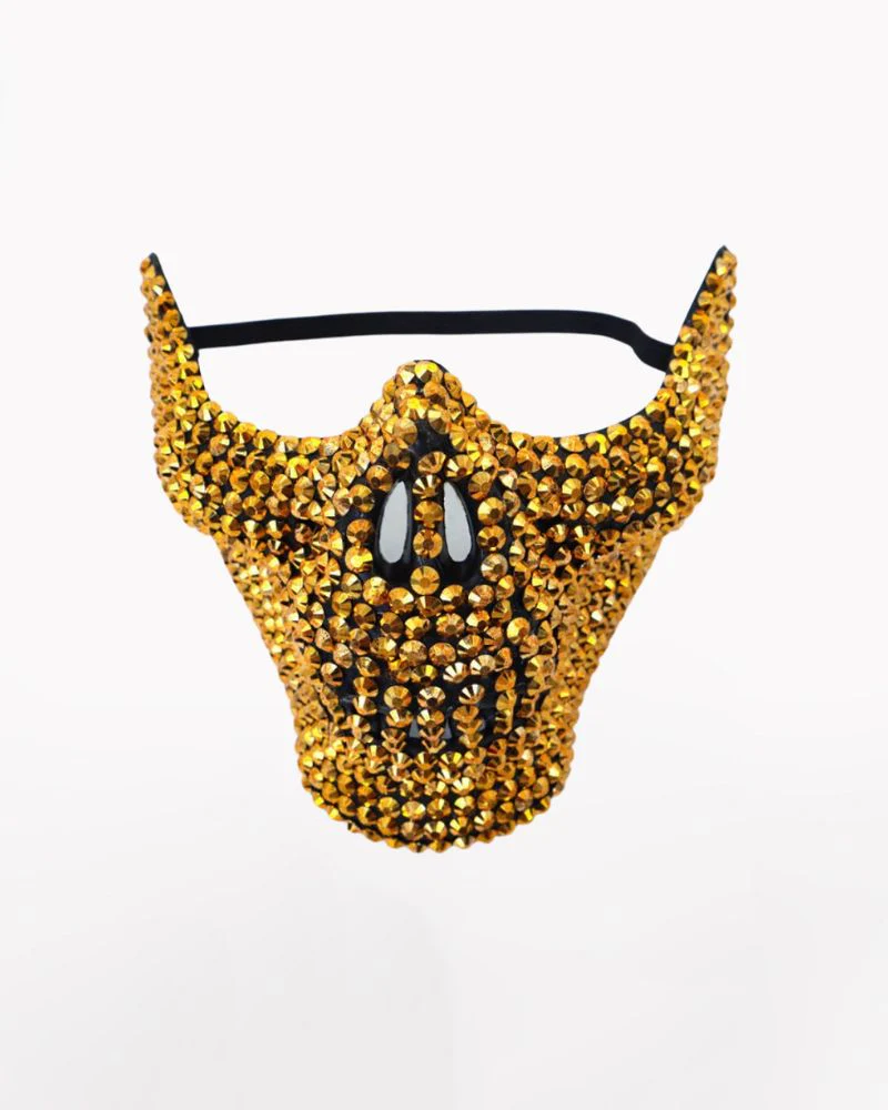 Cyberpunk Studded Diamond Horror Skull Mask