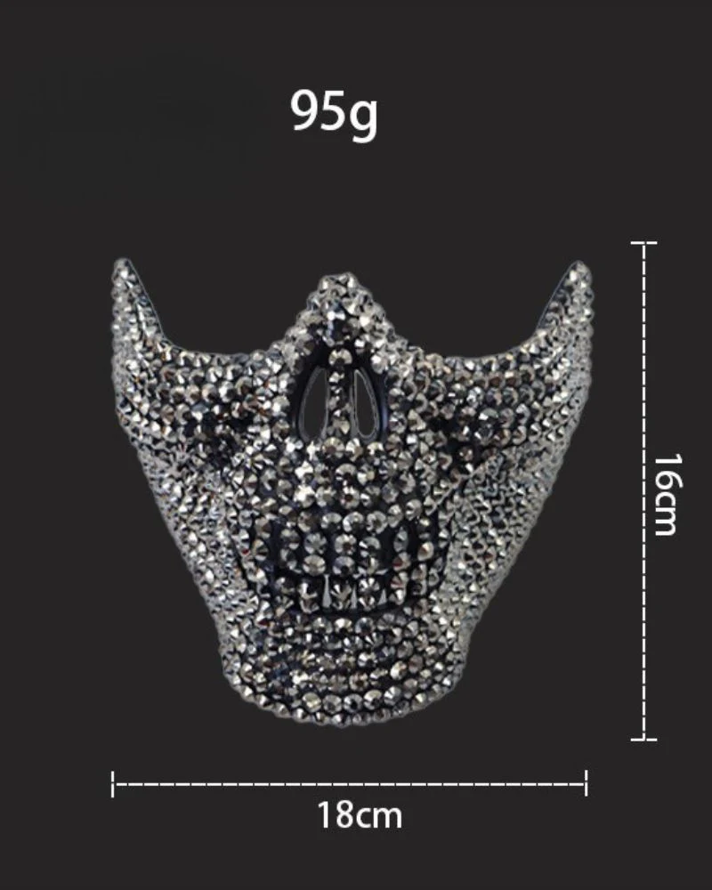 Cyberpunk Studded Diamond Horror Skull Mask - Image 10