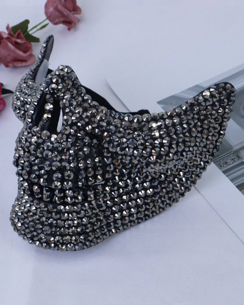 Cyberpunk Studded Diamond Horror Skull Mask - Image 2
