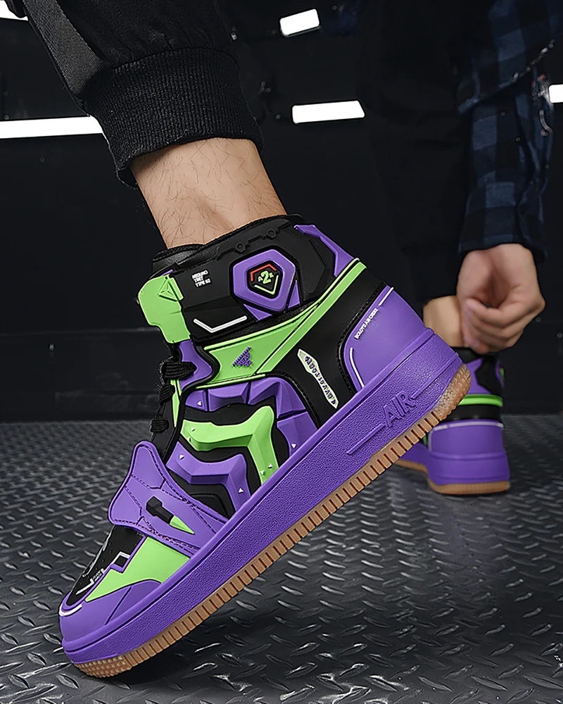 Cyberpunk Techwear Mecha Purple Sneakers - Image 6