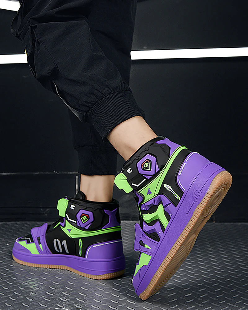 Cyberpunk Techwear Mecha Purple Sneakers - Image 8