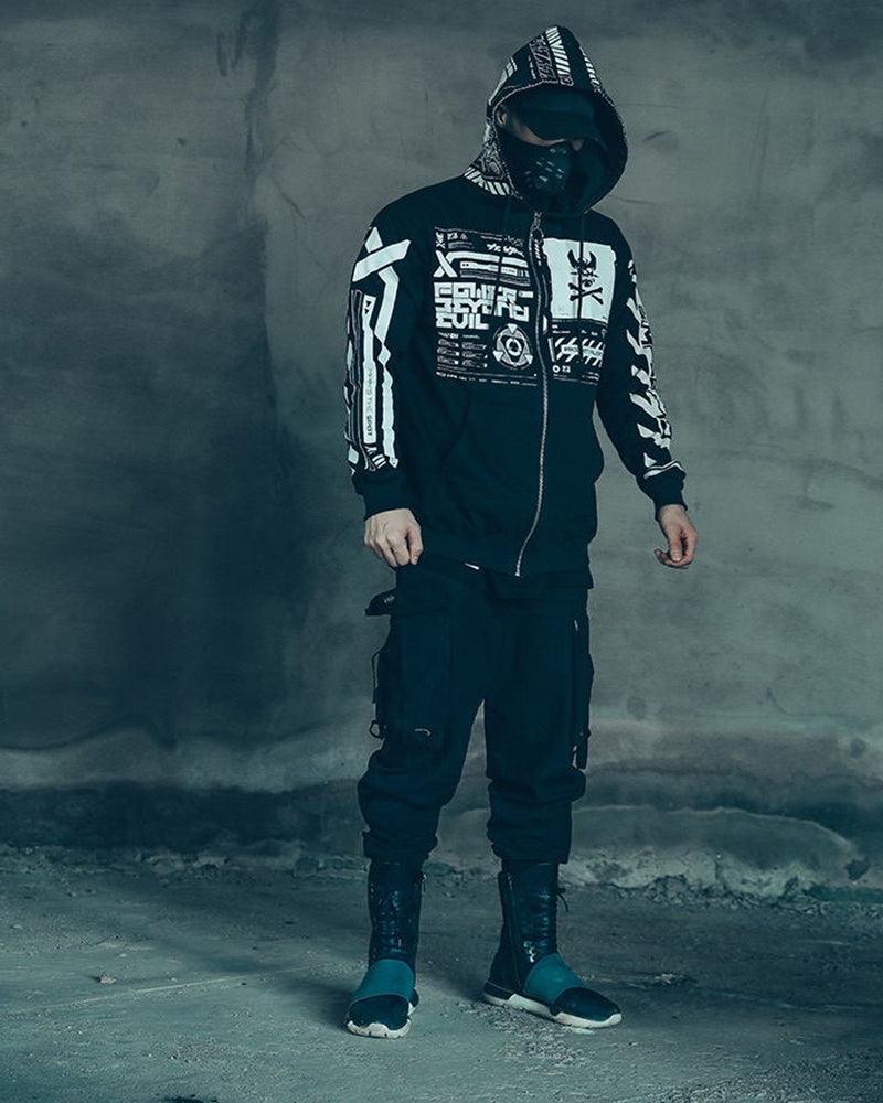 Darkness Cyber Zip Hooded Jacket - Image 9