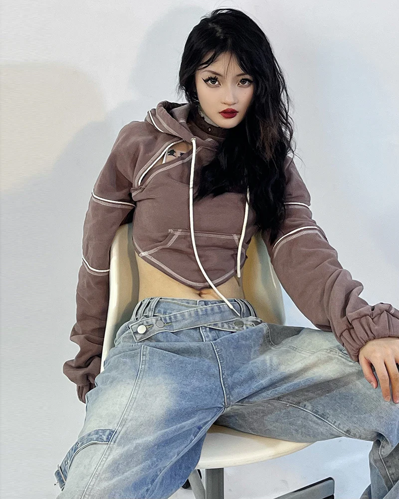 Darkwear Cutout Crop Hoodie - Image 7