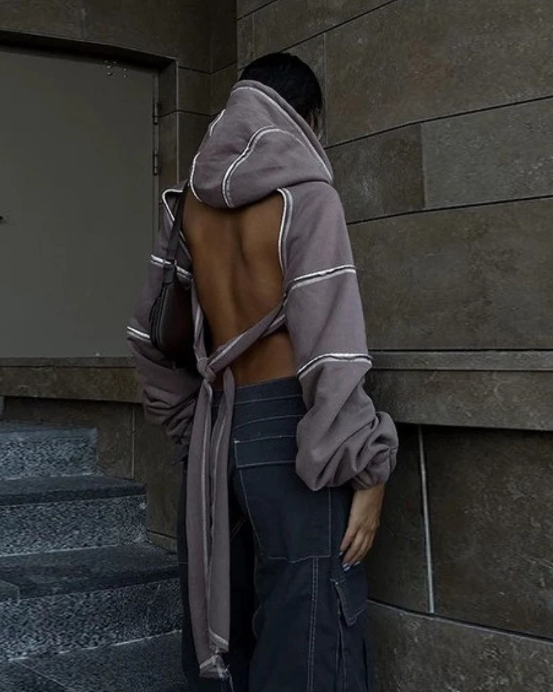Darkwear Cutout Crop Hoodie - Image 9