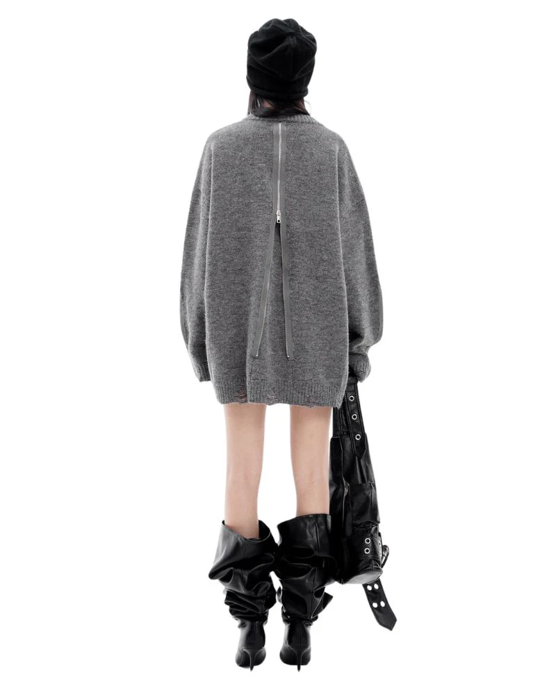 Double Zipper Oversize Lover Sweater - Image 10