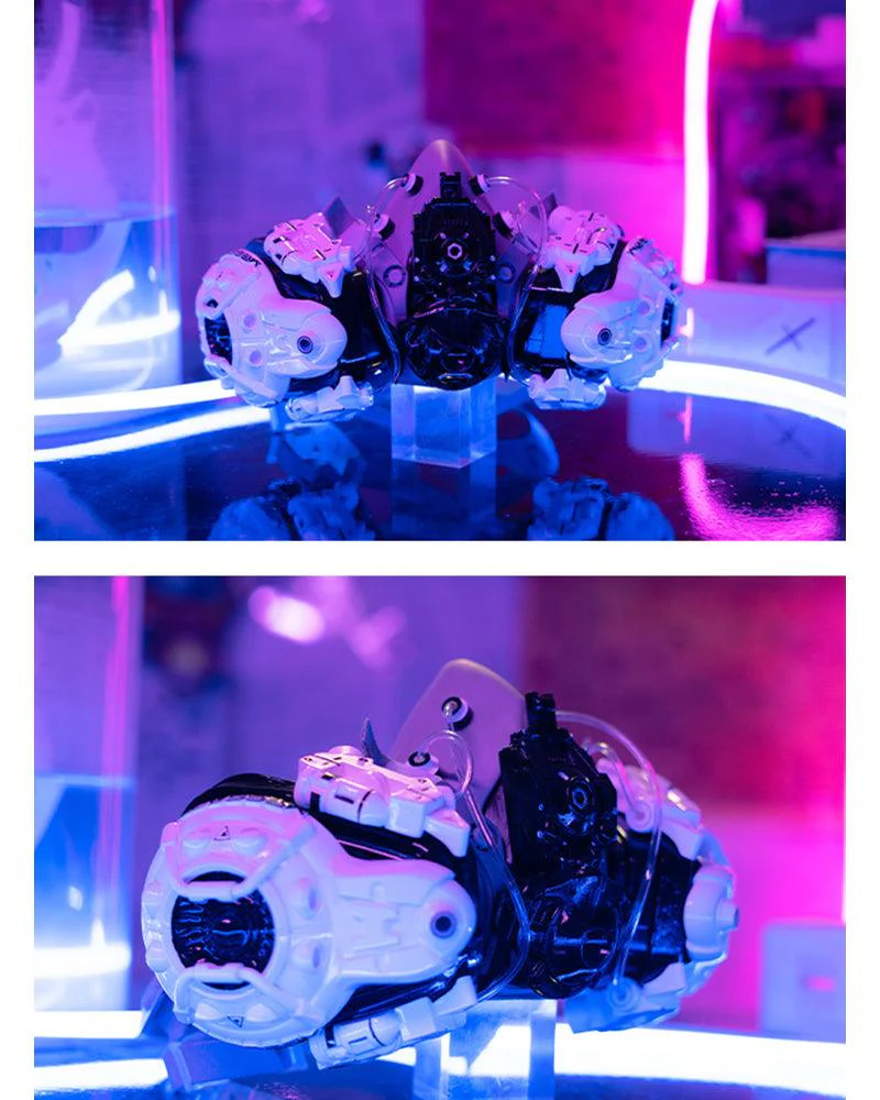 Fallen Angel Futuristic Cosplay Cyberpunk White Headband And Mask (Sold Separately) - Image 11