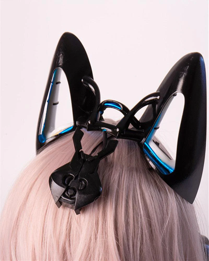 Fallen Angel Futuristic Cosplay Cyberpunk White Headband And Mask (Sold Separately) - Image 14