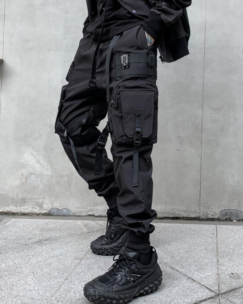Functional Black Multi-Pocket Cargo Pants - Image 3