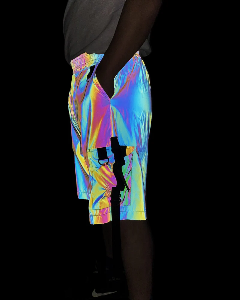 Functional Colorful Reflective Cargo Shorts - Image 3