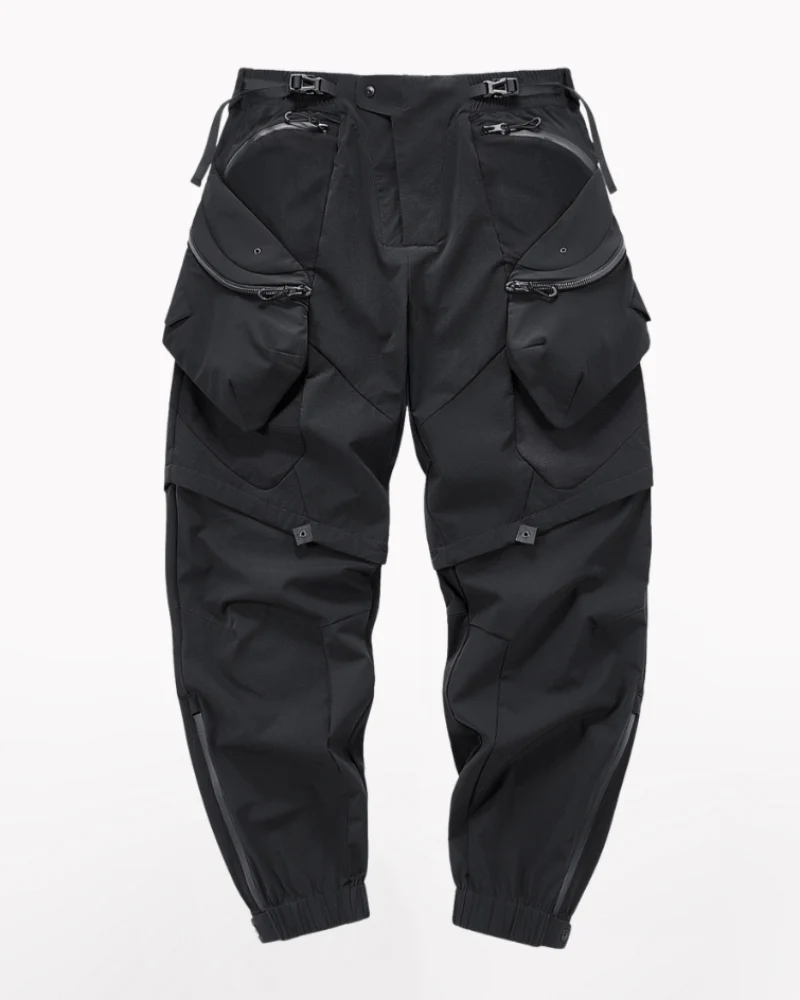 Functional Deconstructed Patchwork Zippered Cargo Pants