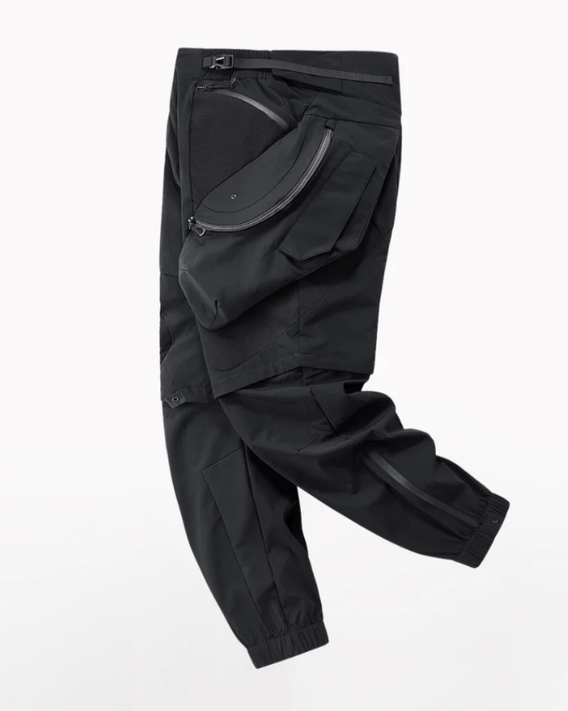 Functional Deconstructed Patchwork Zippered Cargo Pants - Image 2