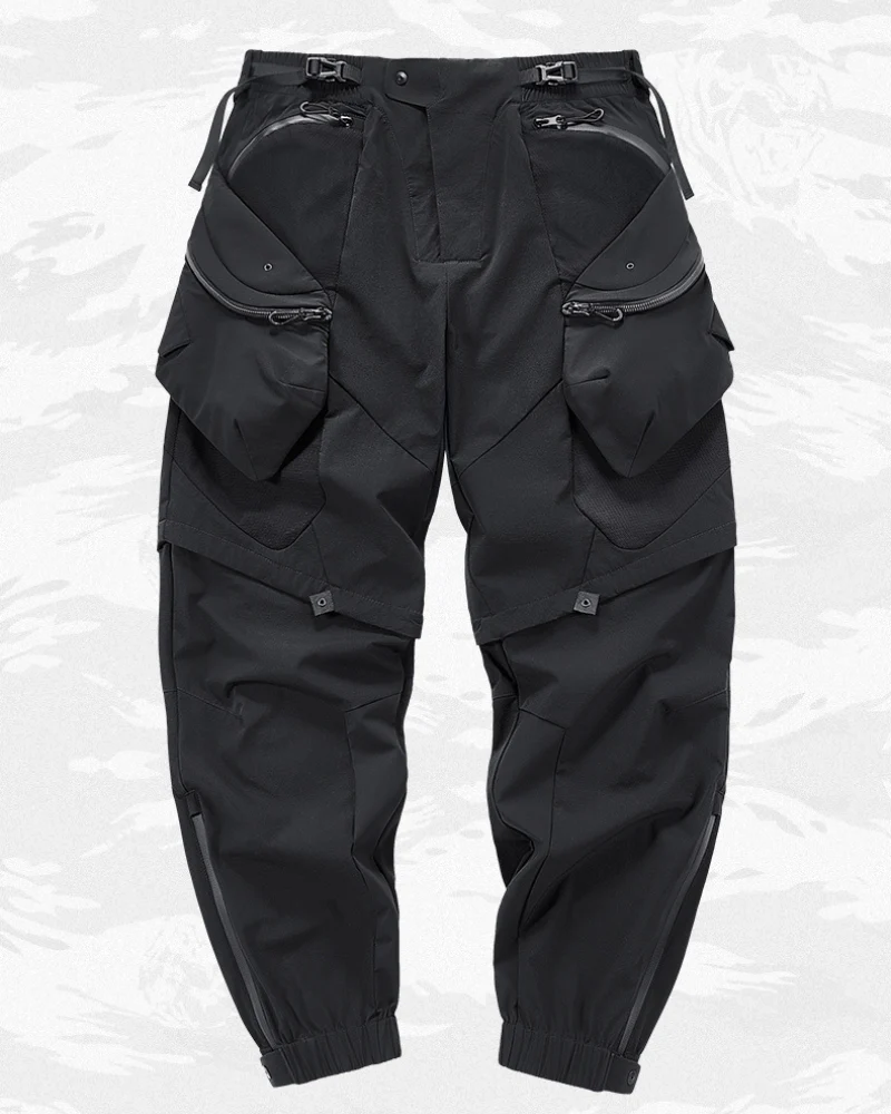 Functional Deconstructed Patchwork Zippered Cargo Pants - Image 4