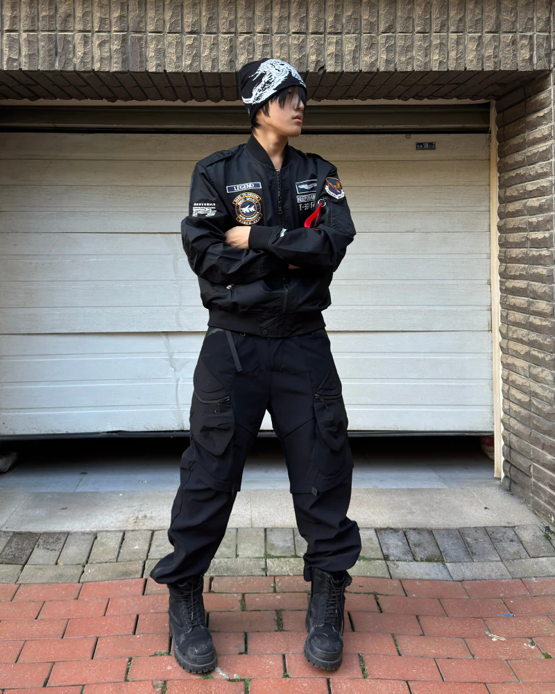 Functional Deconstructed Patchwork Zippered Cargo Pants - Image 6