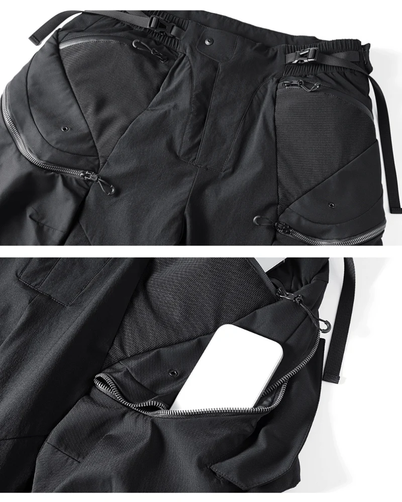 Functional Deconstructed Patchwork Zippered Cargo Pants - Image 8