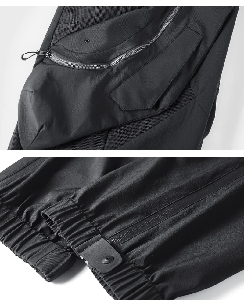 Functional Deconstructed Patchwork Zippered Cargo Pants - Image 9