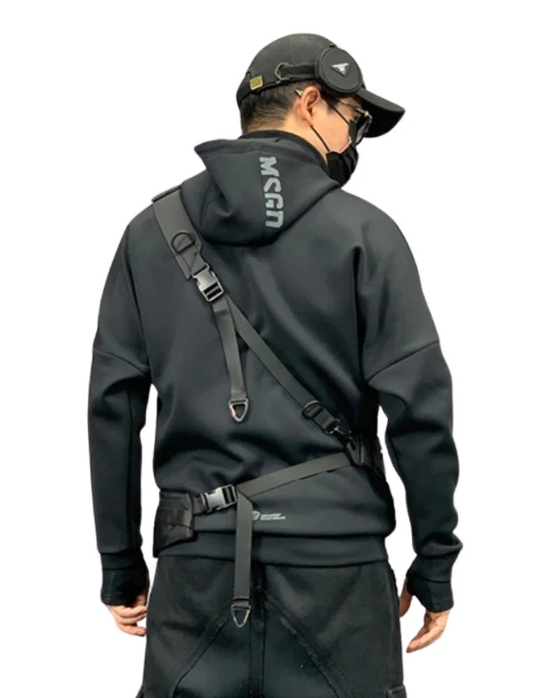 Functional Detachable Black Sling Chest Bag - Image 5
