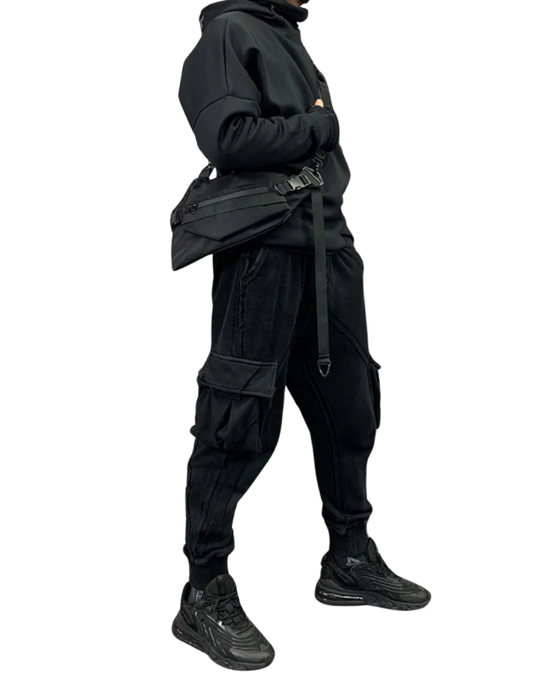 Functional Detachable Black Sling Chest Bag - Image 7