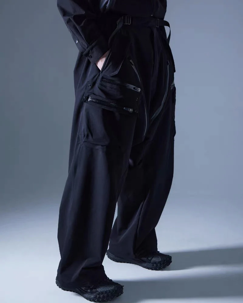 Functional Drop-Crotch Cargo Pants - Image 4