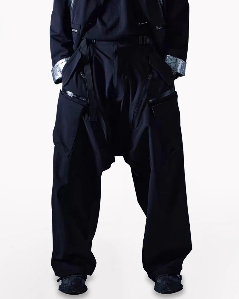 Functional Drop-Crotch Cargo Pants - Image 9
