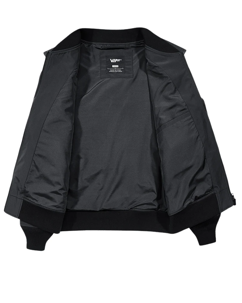 Functional Fake Two Piece Backpack Bomber Jacket - Image 3