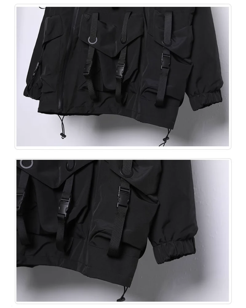 Functional Hardcore Loose Cyberpunk Hooded Jacket - Image 12