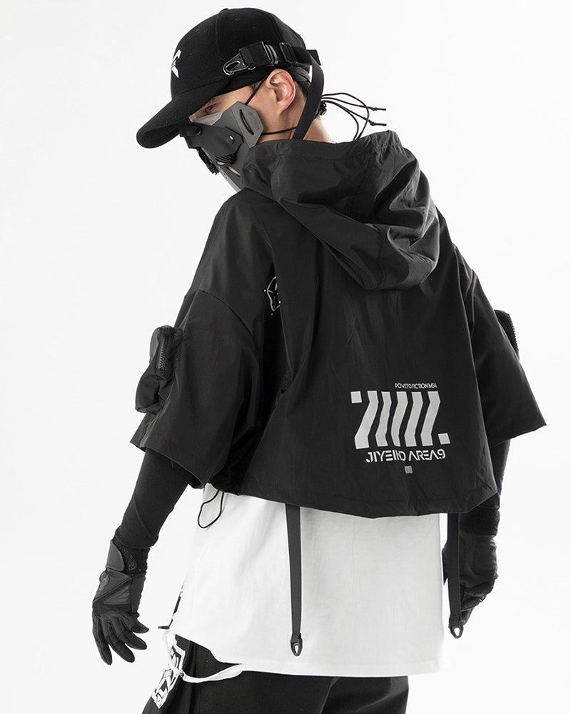 Functional Hooded Short Black Cape - Image 3