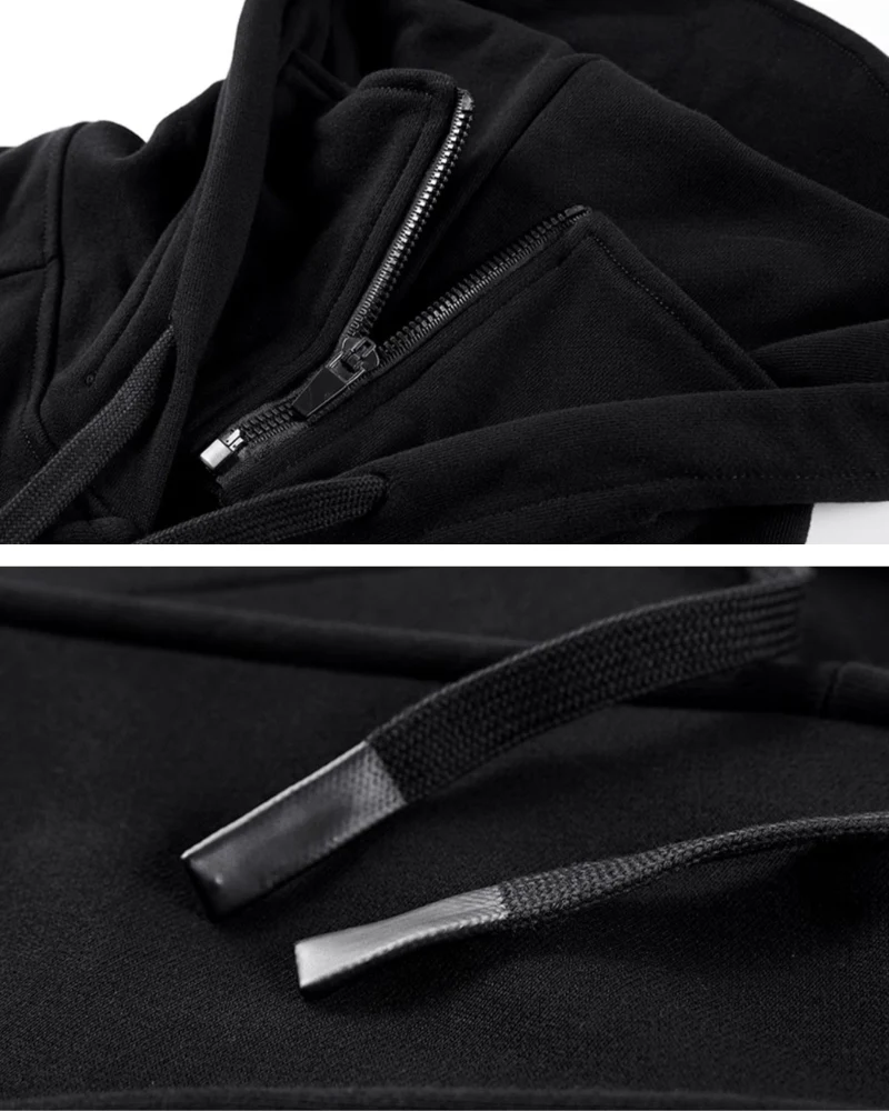 Functional Irregular Pocket Mask Tactical Hoodie - Image 8