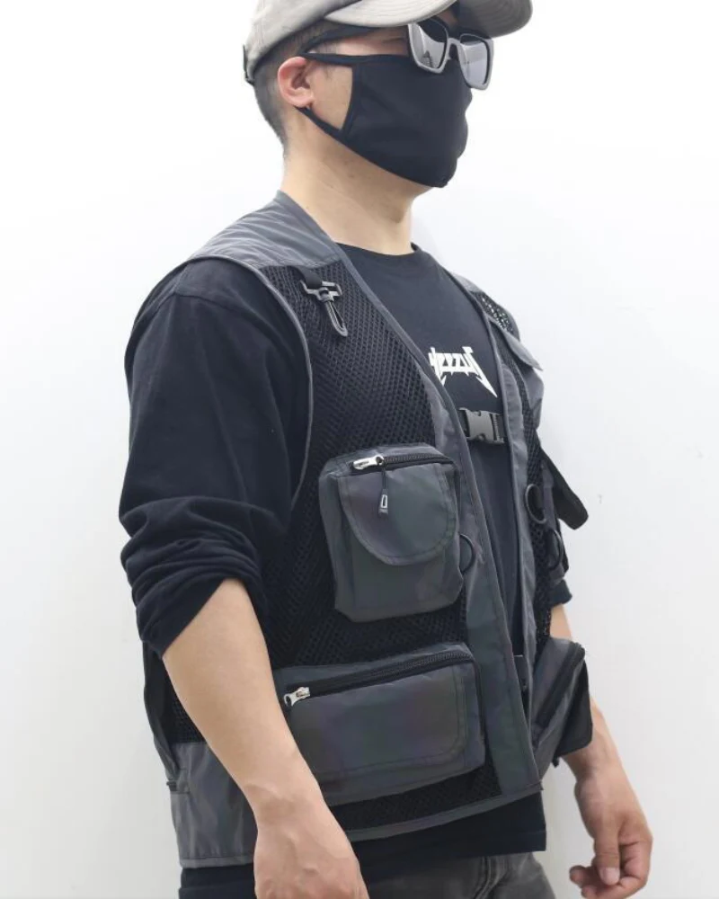 Functional Multi-Pocket Colorful Reflective Vest - Image 6