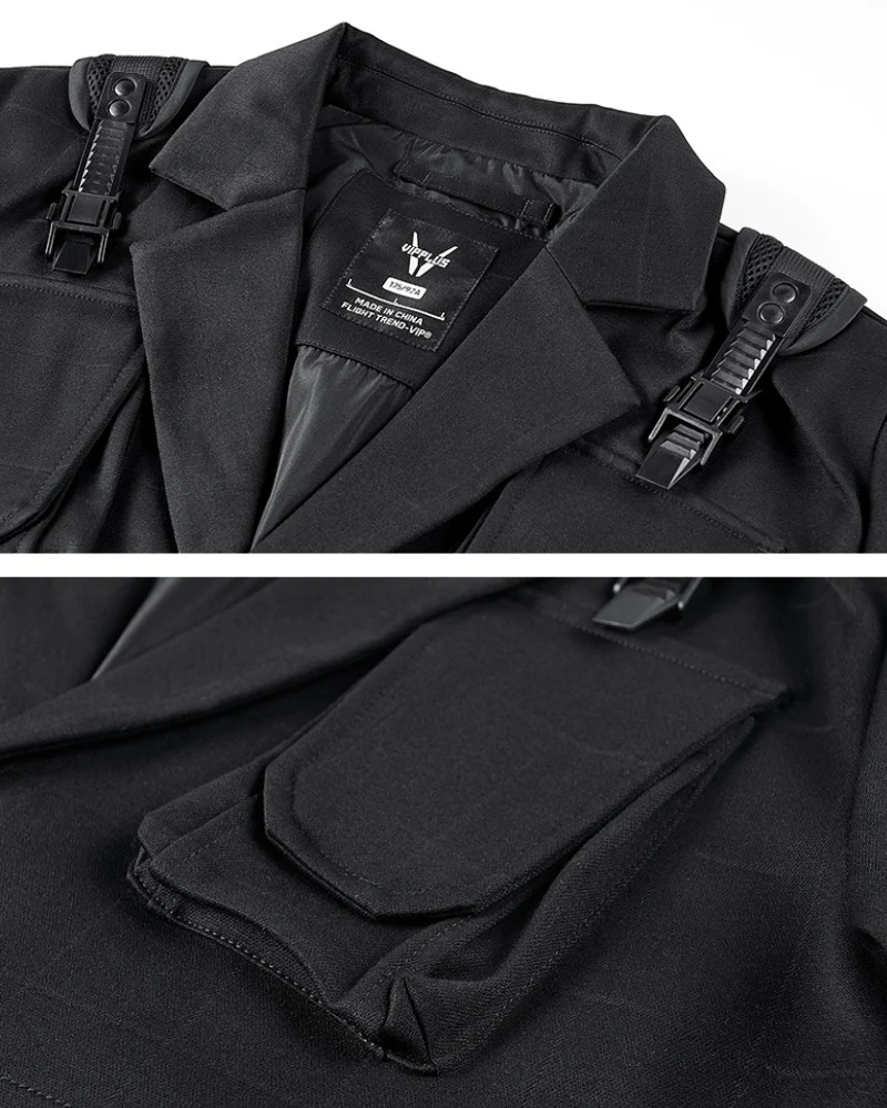 Functional Multi-Pocket Utility Blazer Jacket - Image 6