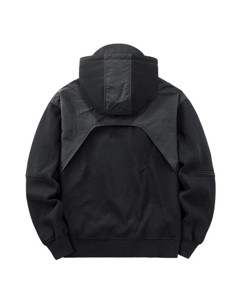 Functional Multi-Pockets Patchwork Hoodie - Image 2